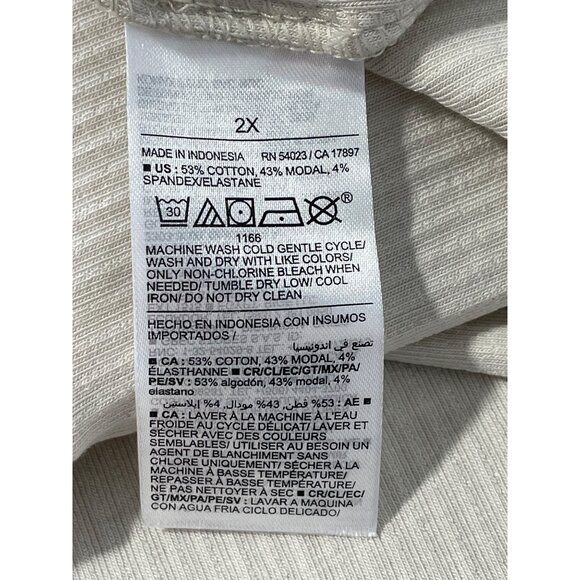 Old Navy Top Plus Size 2X Ribbed Off The Shoulder Beige Cotton Blend Neutral - Picture 6 of 7